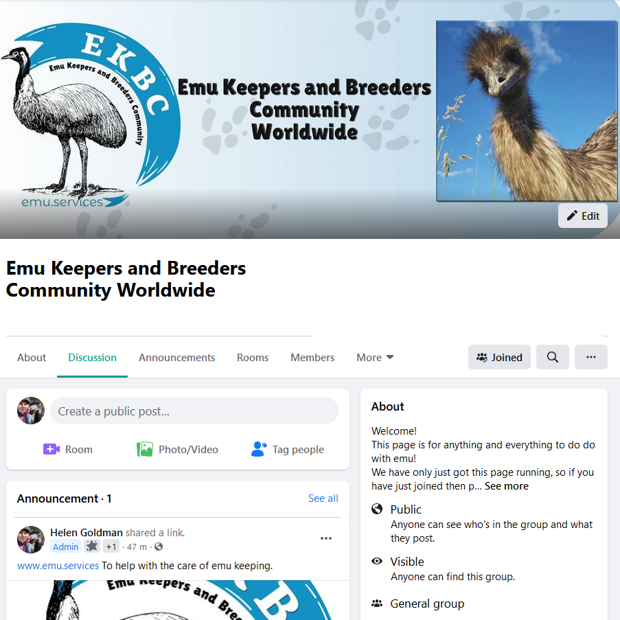 Facebook screen shot of the EKBC page